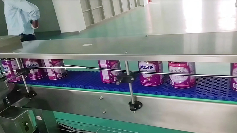 Конвейер с УФ-дезинфекцией корпуса банки 3