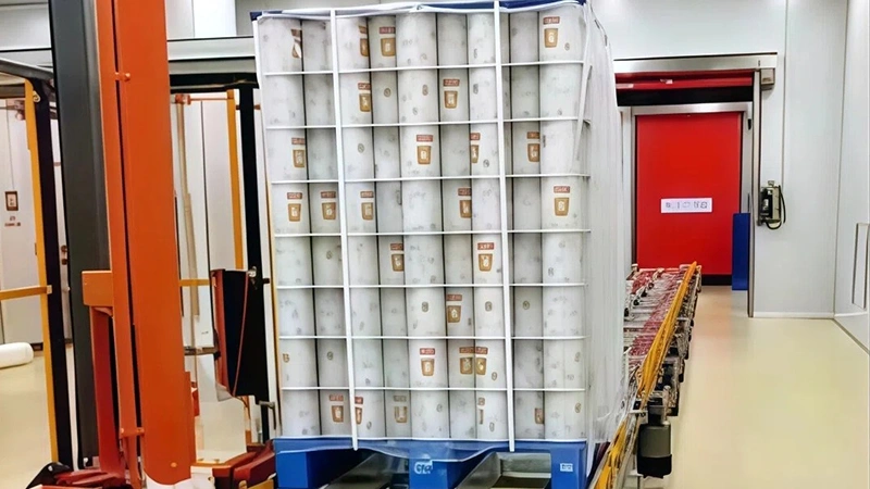 Автоматический паллетообмотчик с поворотной стрелой